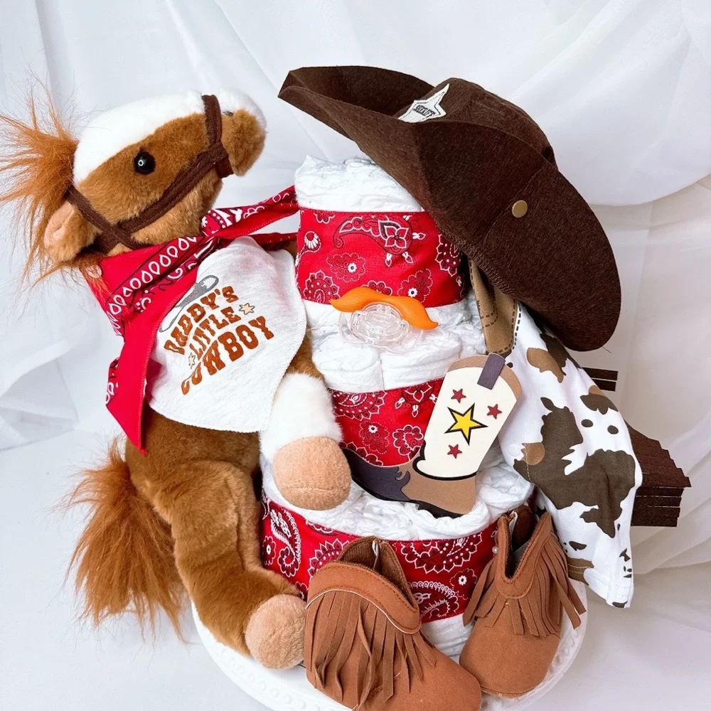Cowboy Diaper Cake, Wild West Baby Shower Gift